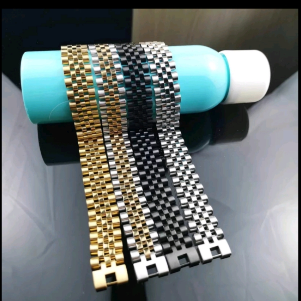 Gold Stainless Steel Fashion New design strap type Chain Link Bracelet - Picture 4 of 4